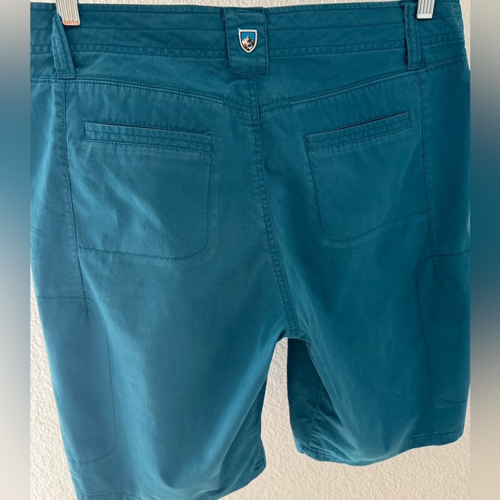 KÜHL Spire Twill 6 Pocket Ladies Teal Shorts SZ 10 - Picture 2 of 3